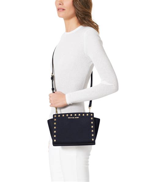 michael kors selma medium pale blue|Michael Kors selma studded.